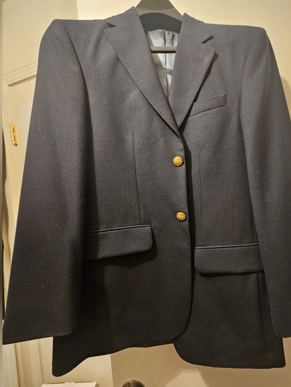 Men's Stafford Dark Navy Blazer with Gold Buttons